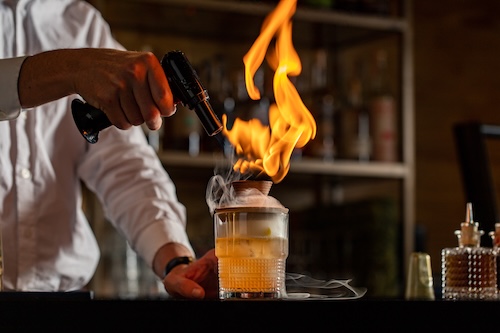 Image of a flaming cocktail